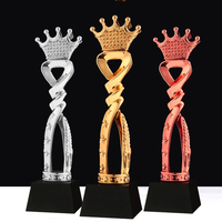 Trophée de champion de vente plaqué or atmosphérique, en résine de couronne de qualité supérieure, personnalisé, créatif, en cristal et en métal, brillant, 2022