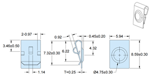 Accesorios de hardware estampado 7 conector de batería Botón de guitarra electrónica soporte de batería - Product Image 6