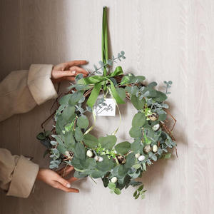 Bouquet de feuilles d'eucalyptus artificielles 35 cm, haute simulation, en plastique, accessoire de décoration de mariage - Product Image 3