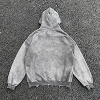 Sweat à capuche vintage personnalisé pour homme, coupe ample, en tissu épais délavé, effet éclaboussures de peinture, bords bruts et usés