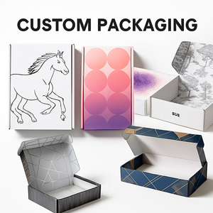 Boîtes d'emballage cadeaux en carton ondulé, boîtes d'expédition pliables avec logo personnalisé - Product Image 4