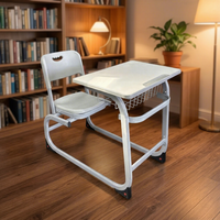 Ensemble moderne de bureau et chaise scolaire combinés, couleur, taille et logo personnalisables, mobilier de classe pour les élèves