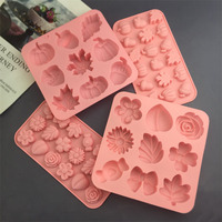 Moule en silicone DIY en forme de citrouille, feuille d'érable, bonbon ou fleur pour gelée, mousse, gâteau, savon, pudding parfumé, emballé individuellement