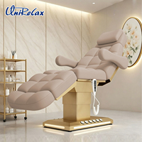 Table de Soin Électrique 3/4 Moteurs, Lit de Beauté Inclinable et Réglable pour Extensions de Cils, Équipement Professionnel de Spa et Soins du Visage