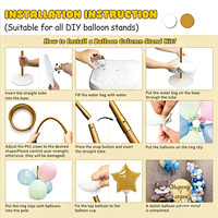 Kit de support autoportant réglable pour arche de guirlande de ballons, colonne pour décoration de fête au sol, anniversaire, mariage, doré