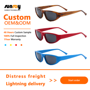 Lunettes de soleil Y2K rétro en bio-acétate, monture étroite rectangulaire, protection UV400, légères, multicolores, unisexes, pour femmes et hommes, mode outdoor - Product Image 2