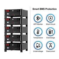 Baterai LiFePO4 51.2V 100Ah Rak-Tipe Split 5.12kWh, Dapat Ditumpuk, Penyimpanan Energi Surya, BMS Bluetooth/WiFi/CAN, 6000+ Siklus, 16PCS 5-10kW