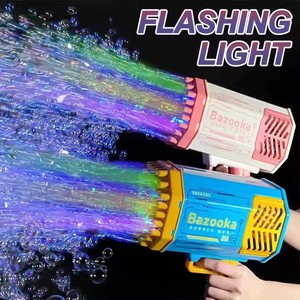 Soplador de burbujas de cohete recargable eléctrico al por mayor para niños, máquina automática de burbujas de jabón de 69 agujeros, juguete de burbujas de bazooka - Product Image 4
