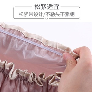 Bonnet de douche en satin double couche imperméable pour femmes et enfants, usage domestique, protection des cheveux contre l'humidité - Product Image 4