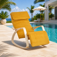 Fauteuil à bascule moderne en bois massif, chaise inclinable pour la maison, salon, balcon, idéale pour la sieste et les personnes âgées