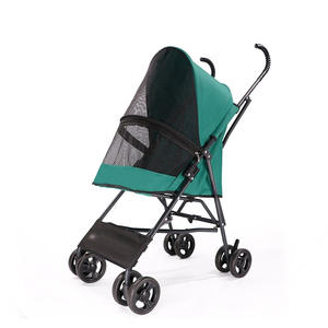 Carrito <span class=keywords><strong>Plegable</strong></span> de Hierro y Material PA para Perros y Gatos Pequeños y Medianos, Capacidad de 15 kg, Carrito de Transporte para Mascotas de 4 Ruedas, Instalación Gratuita - Product Image 2