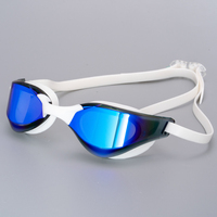 Lunettes de natation anti-buée, sans fuite, confort maximal, double sangle, lentilles miroir, pour hommes et femmes, unisexe, lunettes de natation de compétition pour adultes