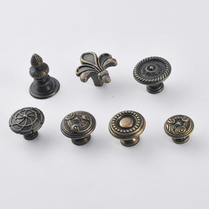 European Style <b>Cabinet</b> Knob Zinc Alloy Antique Bronze Drawer Handle Round Durable Furniture Pull - Product Image 2