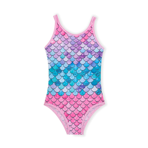 Vente en gros 2025 Maillot de bain sirènes <span class=keywords><strong>une</strong></span> pièce de créateur pour enfants Maillots de bain brillants avec impression de logo personnalisé pour filles - Product Image 3