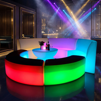 Canapé LED Courbé Modulaire Lumineux à Couleurs Changeantes en Résine pour Bar, KTV, Club, Salon, Intérieur et Extérieur – Vente en Gros