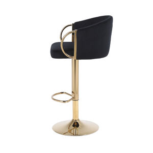 Tables de <span class=keywords><strong>snack</strong></span> chaises chaise de bar <span class=keywords><strong>tabouret</strong></span> haut chaise haute de luxe en velours marron doré pour bar ouvert et fermé - Product Image 4