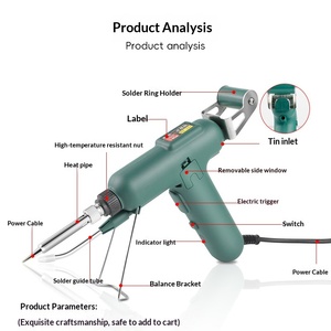 Pistolet <span class=keywords><strong>à</strong></span> <span class=keywords><strong>souder</strong></span> électrique haute puissance portable 80W multifonctionnel, <span class=keywords><strong>petit</strong></span> <span class=keywords><strong>fer</strong></span> <span class=keywords><strong>à</strong></span> <span class=keywords><strong>souder</strong></span> pour réparation électronique, améliore les travaux de soudage - Product Image 4