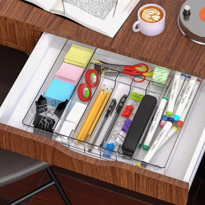 Tiroir de rangement multifonctionnel réglable en <span class=keywords><strong>plastique</strong></span> PET pour ustensiles de cuisine Maquillage Commodes de bureau - Product Image 2