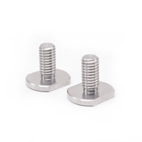 Vis à tête plate en acier inoxydable usinées sur commande par CNC / Vis à molette pour montage industriel et de panneaux solaires