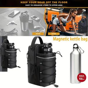 Funda Magnética Porta Botella de Agua para Gimnasio con Correa de Hombro y Bolsillo para Teléfono con Logo Personalizado e Imán Fuerte para Deporte, Fitness y Viajes - Product Image 4