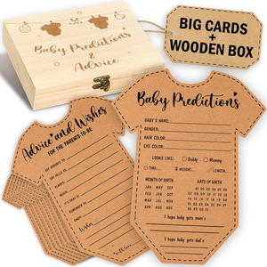 Tarjetas de Consejos para Baby Shower Estilo Boho de Pafu, Juegos de Adivinanzas Divertidos para Futuros <span class=keywords><strong>Padres</strong></span>, Actividades, Juego de Tarjetas de Predicción de Género Neutral para Bebés - Product Image 1