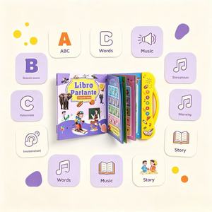 หนังสือพลาสติกอิเล็กทรอนิกส์พูดได้สองภาษา สเปน-อังกฤษ ของเล่นเด็ก อายุ 3-6 ปี สัมผัส-ฟัง เข้ากันได้ <span class=keywords><strong>คำ</strong></span><span class=keywords><strong>ศัพท์</strong></span>สำหรับเด็กก่อนวัยเรียน - Product Image 4