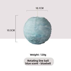 Vente chaude décoration de la maison à la main haut de gamme oeuvre spirale ligne rotative bougie d'aromathérapie en forme de boule faite de cire de soja - Product Image 6