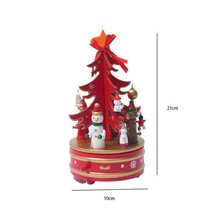 Caja de Música Creativa de Madera con Árbol de Navidad Giratorio y Carrusel para Decoración Navideña para Embellecer tu Habitación - Product Image 6