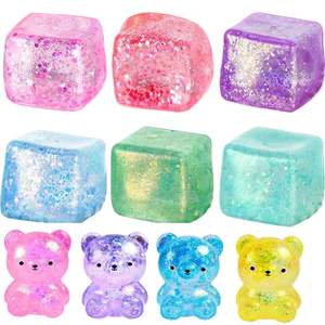 Maltose <b>Cube</b> Stress Squeeze Toy Ecompression Small Ice <b>Cubes</b> Anti Stress Slow Rebound Polar <b>Light</b> Colorful Squeeze TPR Block - Product Image 1