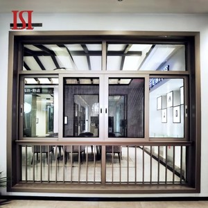 หน้าต่างบานเลื่อนอลูมิเนียมแบบรางคู่ ดีไซน์ทันสมัย ยี่ห้อ Glass Tengying พร้อมมุ้งลวด สำหรับบ้าน  ไม่มีฉนวนกันความร้อน ผลิตจากอลูมิเนียมอัลลอย - Product Image 2