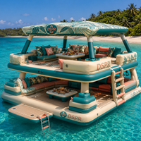 Plateforme flottante gonflable pour lacs, mers et piscines, avec une forte flottabilité, idéale pour les fêtes aquatiques en famille et le bain de soleil estival.