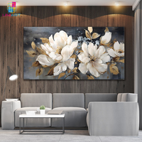 UNIART abstrait doré fleur toile mur Art peinture encadrée 100% peint à la main fleur peinture toile peinture à l'huile décoration murale