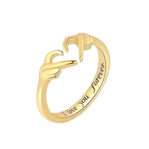 Anillo Abierto de Aleación en Forma de Corazón con la Frase 'Te Amo para Siempre', Anillo de Pareja en Oro y Plata, Joyería de Aniversario, Anillos de Moda Unisex - Product Image 5