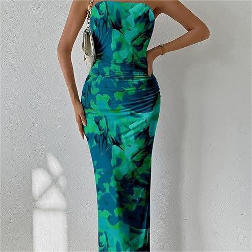 maxi tube dress pattern Women Y2k Graphic Strapless Off Shoulder Long Dress Open Back Flowy Dresses Holiday Beachwear at Amazon Women's Clothing store Daily Wear MASCOMODA Summer Boho Floral Maxi