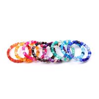 Bracelet Bohème en Pierres Naturelles Perles Carrées d'Agate Jaune Citron Mélange de Couleurs Fait Main Unisexe Vente en Gros