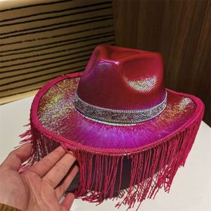 Sombrero de Jazz Estilo Vaquero Occidental de Invierno, Nuevo Diseño, con Borlas y Serigrafía, para Promoción, Actuaciones, Decoración, Escenarios y Festivales - Product Image 4