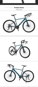 Vélo de <span class=keywords><strong>route</strong></span> en alliage d'aluminium à 27 vitesses avec <span class=keywords><strong>guidon</strong></span> courbé 700C, vitesse variable, pour hommes, femmes et étudiants, vélo de <span class=keywords><strong>route</strong></span> <span class=keywords><strong>plat</strong></span> à double disque - Product Image 5