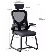 Chaise de bureau ergonomique moderne pliable avec support lombaire réglable, structure en acier, siège pivotant, appui-tête standard – Confort optimal pour le bureau