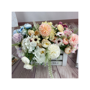 รูปแบบที่หลากหลายของดอกกุหลาบผ้าไหมเทียมขนาดเล็กผสมดอกไม้ดอกไม้ตกแต่งงานแต่งงานที่บ้าน - Product Image 1