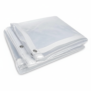 BAGLEADER enduit X Tarp Mil imperméable à l'eau anti-déchirure bâche en vinyle transparent avec œillets en métal pour les techniques tissées de fenêtre de camping - Product Image 1