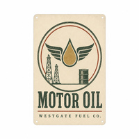 Décoration Murale Métallique : Plaque en Étain avec Emblème de Plateforme Pétrolière, Impression Vintage pour Garage ou Chambre, Personnalisable