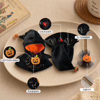 Vêtements d'Halloween pour bébé : cape de sorcière citrouille, tenue de déguisement de poupée avec balai et accessoires clochette, ensemble de costumes amusants