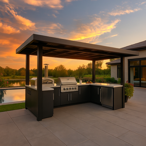 Gabinetes de Cocina para Exteriores, Gabinetes de Cocina de Acero Inoxidable 304, Gabinetes de Cocina Personalizados, Listos para Armar - Product Image 1