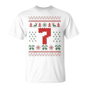 Camiseta navideña fea de Papá Noel número 7, diseño navideño rojo y verde, talla unisex para adultos - Product Image 1