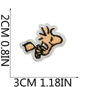 Anime Character Bordado Patches Sentiu Material Cachorro De Cabelo Encaracolado Cão Toalha Bordado Patches para Roupas Infantis - Product Image 3