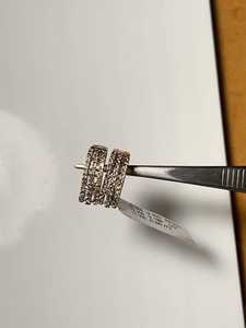 Boucles d'oreilles en diamants blancs naturels avec or 14 carats, bijoux fins originaux - Product Image 3