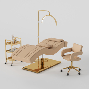 เตียงนวดสแตนเลสหุ้มกำมะหยี่ใหม่จากโรงงาน DM ขายส่ง เตียงต่อขนตาสีดำ เตียงสปาหน้า - Product Image 1