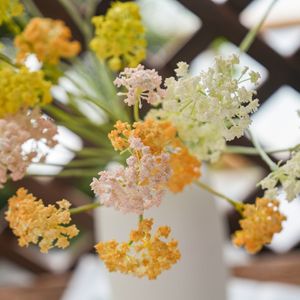 Bouquet de fleurs artificielles CallaFloral blanc, rose, jaune, orange, violet, vase moderne pour table, décoration de mariage - Product Image 2