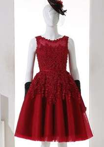 10 अलग-अलग रंग भ्रम गर्दन बेडेड एपलिक मिनी लंबाई दुल्हन एक लाइन लघु पार्टी प्रोम कपड़े - Product Image 2