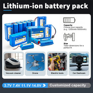 Batteries au lithium-ion 18650 personnalisées approuvées MSDS UN38.3, 22,2 Wh, 2S1P, 7,4 V, 3000 mAh, pour appareils électroniques grand public et audio - Product Image 3